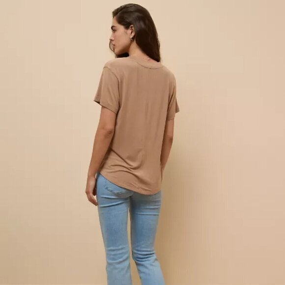 NWT American Eagle Soft & Sexy Oversized Tan V-Neck Tee Shirt - Picture 2 of 7